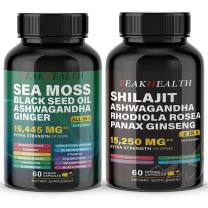 Sea Moss & Shilajit Dynamic Vitality Bundle - 60 Count